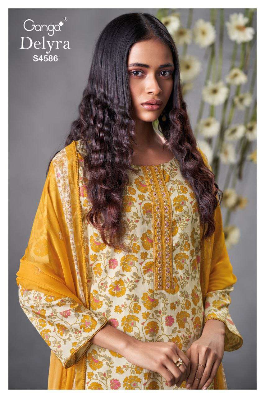 GANGA FASHION DELYRA S- 4586 SERIES COTTON PRINTED PUNJABI SUITS-00252