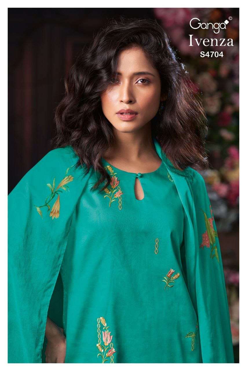 GANGA FASHION IVENZA S-4704 SERIES COTTON PREMIUM PRINTED DRESSES SET-00252