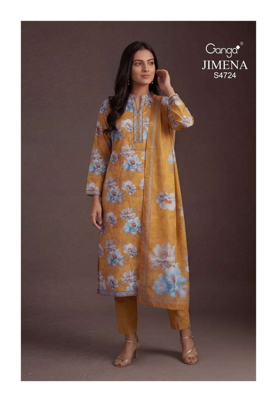 GANGA FASHION JIMENA S-4724 SERIES PREMIUM COTTON PUNJABI DRESSES-00252