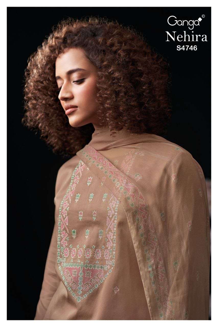 GANGA FASHION NEHIRA S-4746 SERIES PREMIUM COTTON PRINTED SUIT SET-00252
