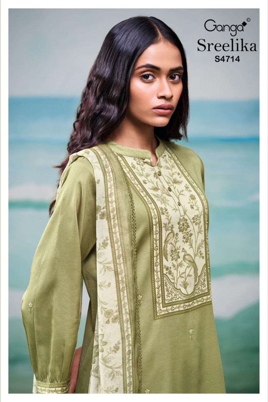 GANGA FASHION SREELIKA S-4714 COTTON PRINTED PREMIUM SUIT SET-00252