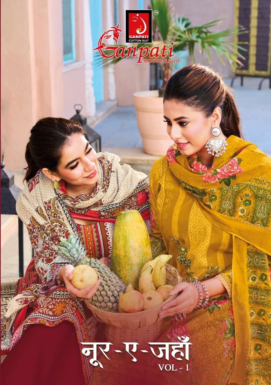 GANPATI NOOR-E-JAHAN VOL-1 1001 TO 1008 SERIES COTTON PRINTED PAKISTANI SUIT-00015