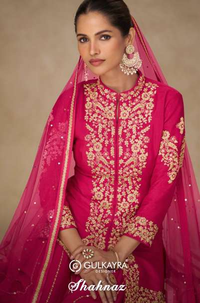 GULKAYRA SHAHNAZ 7570-A TO 7570-D SERIES PURE CHINON EMBROIDERY DRESSES-00150