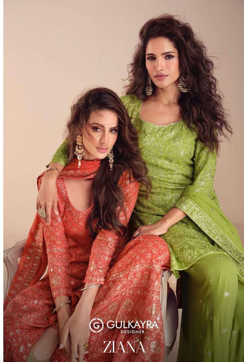 GULKAYRA ZIANA 7587 TO 7588 SERIES PURE GEORGETTE EMBROIDERY DRESSES-00150