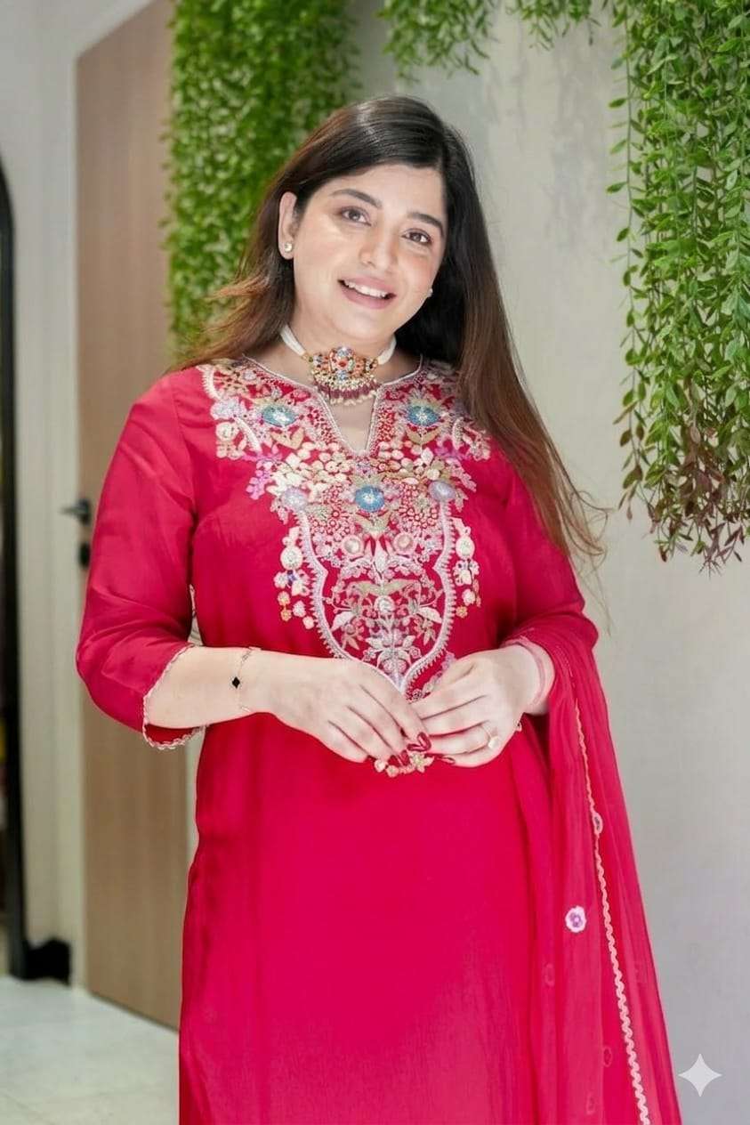 GULSHAN BY ASLIWHOLESALE VISCOSE SIMAR SILK WITH EMBROIDERY WORK DRESSES - 00264