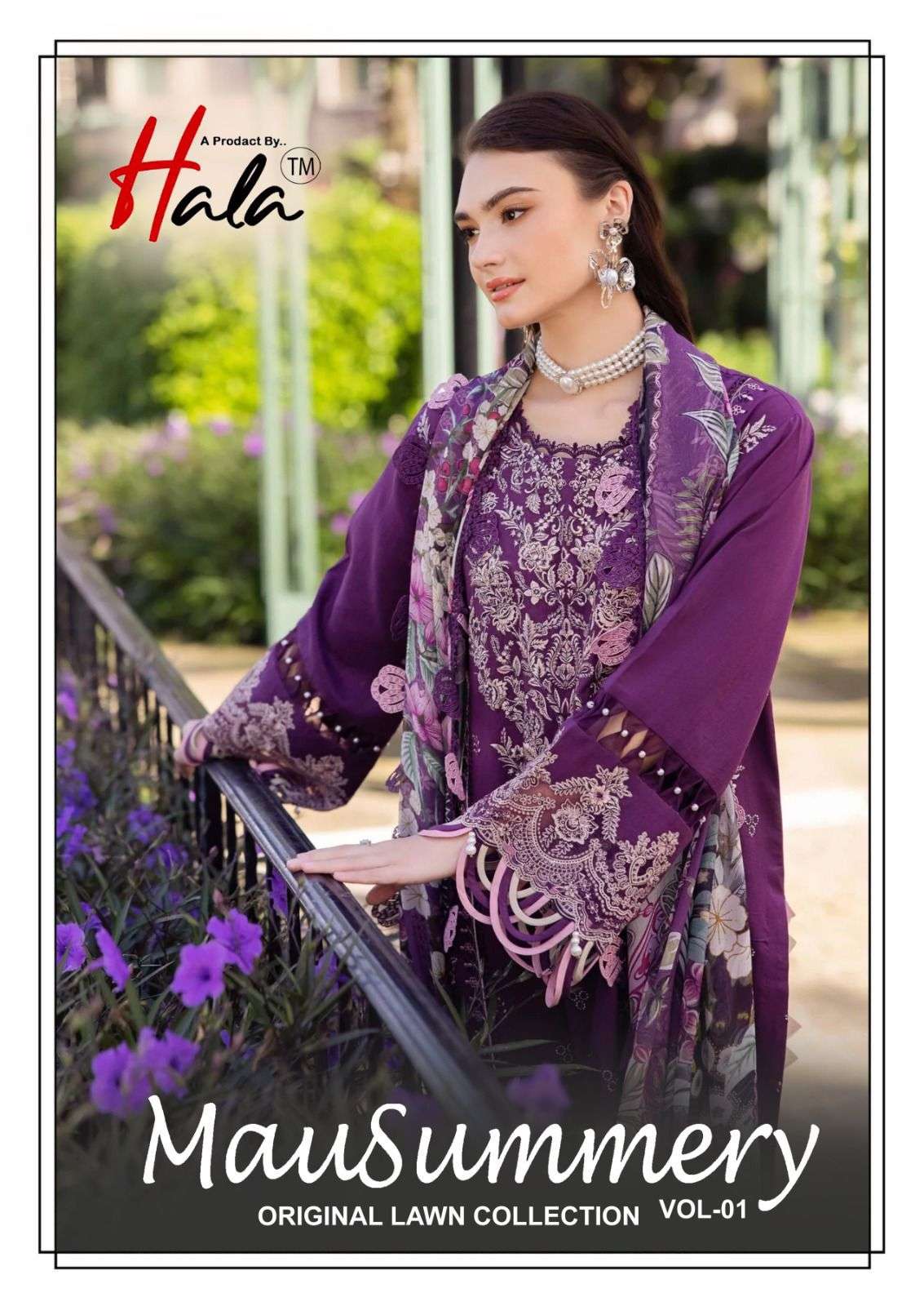 HALA MAUSUMMERY VOL-01 1001 TO 1006 SERIES PURE LAWN COTTON PAKISTANI DRESSES-00062