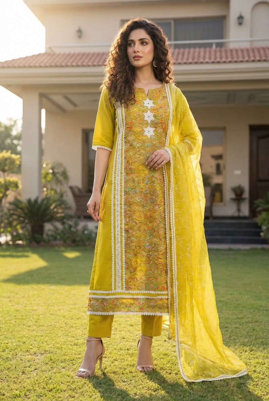 HEENALI BY ASLIWHOLESALE DESIGNER PURE COTTON SILK EMBROIDERY DRESSES-00150