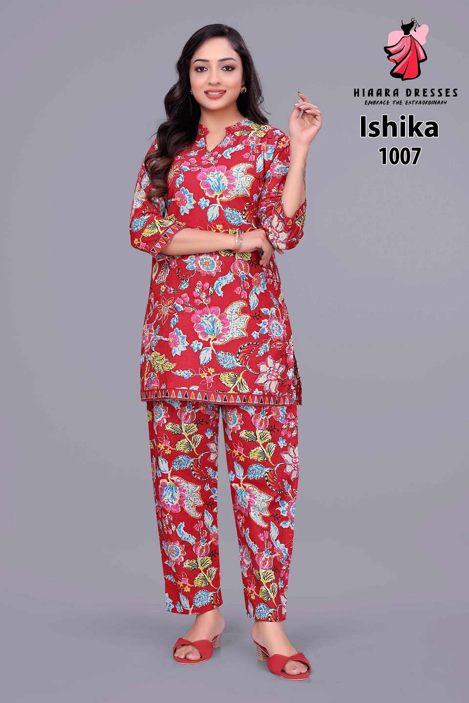 HIAARA ISHIKA VOL-1 1001 TO 1007 SERIES COTTON PRINTED STITCHED CO-ORD SET-00015