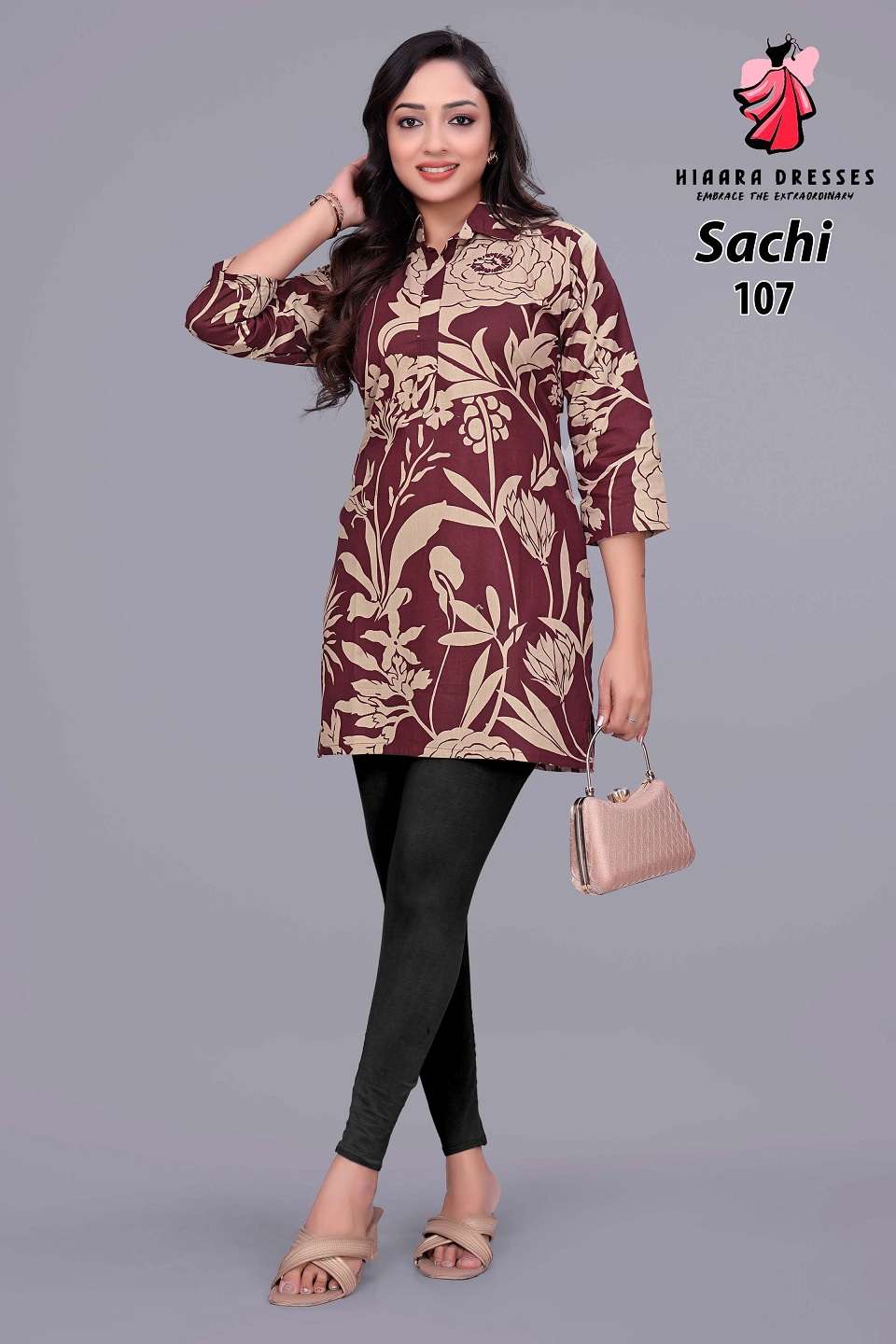 HIAARA SACHI VOL-1 101 TO 107 SERIES COTTON PRINTED STITCHED SHORT KURTIS-00015