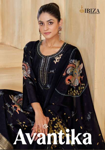 IBIZA AVANTIKA 11111 TO 11114 SERIES PURE SILK JACQUARD DRESSES-00028