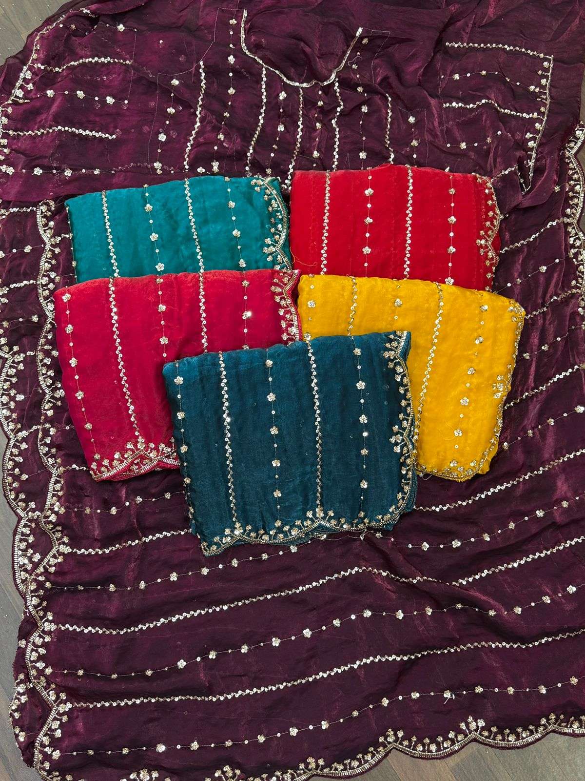 JAILER BY ASLIWHOLESALE FENDY SILK SATIN EMBROIDERY SAREES-00103