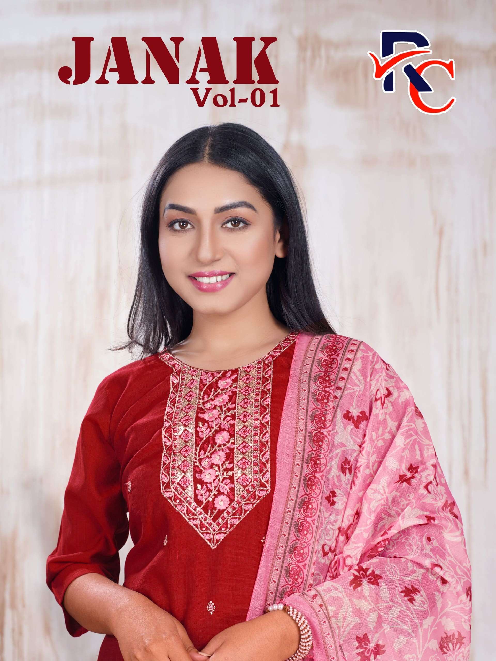 JANAK VOL-1 BY ASLIWHOLESALE VATICAN EMBROIDERY PRINTED DRESSES-00320