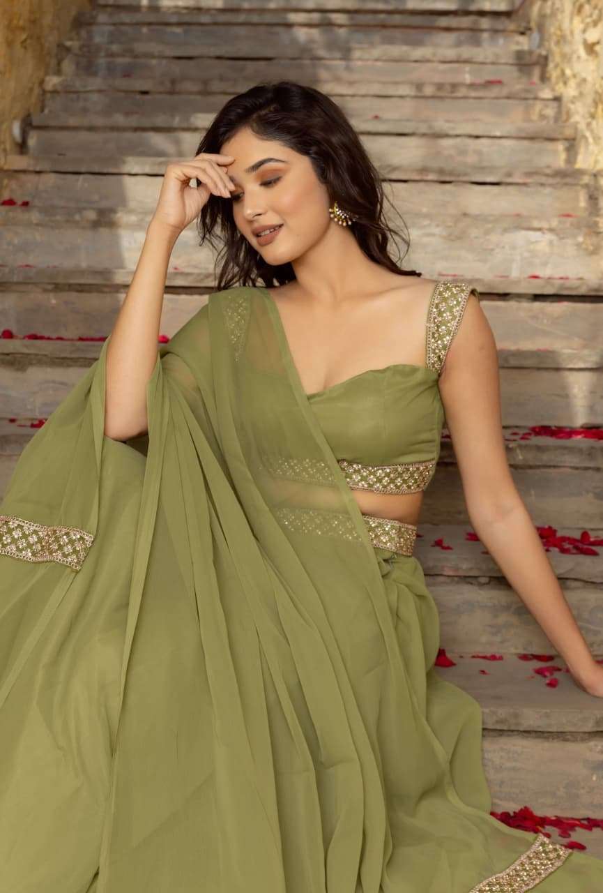 JF-370 BY ASLIWHOLESALE FAUX GEORGETTE PRINTED SEMI-STITCHED LEHENGAS-00327