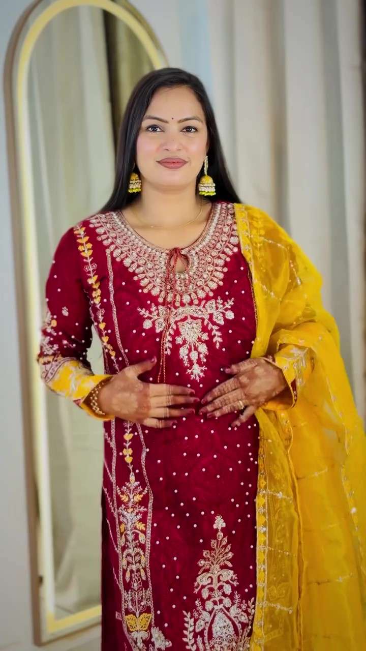 JF-933 BY ASLIWHOLESALE CHINON EMBROIDERY PAKISTANI STITCHED DRESSES-00327