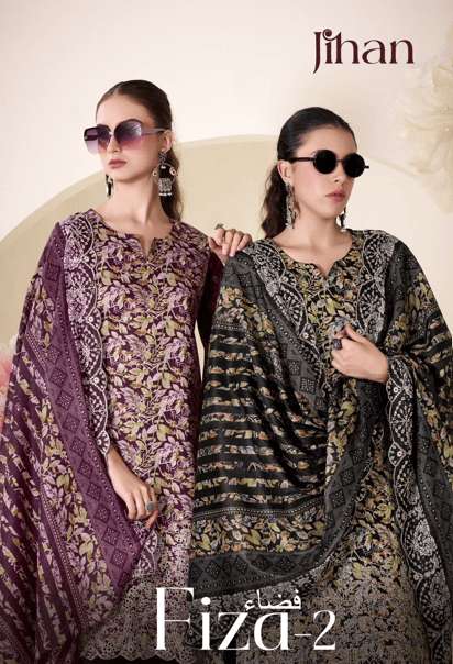 JIHAN FIZA VOL-02  3689 TO 3692 SERIES PURE COTTON EMBROIDERY PAKISTANI DRESSES-00201
