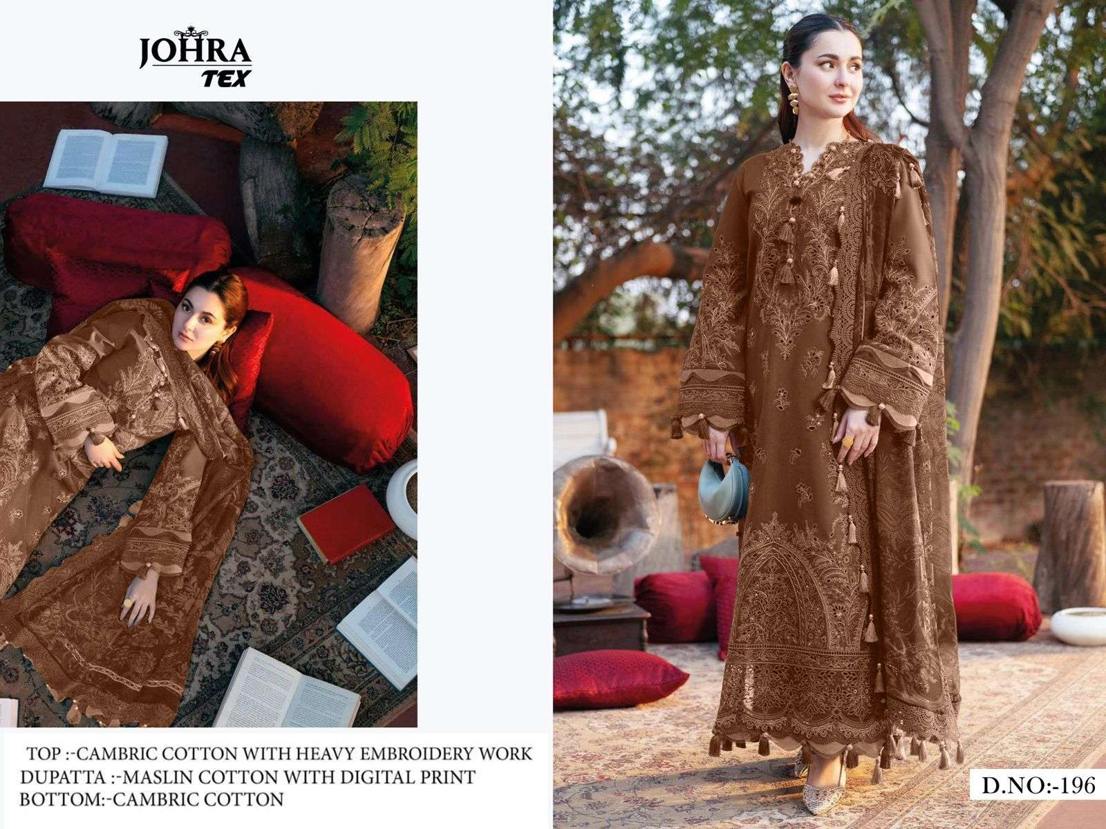 JOHRA TEX JT-196 B SERIES PURE COTTON EMBROIDERY PAKISTANI DRESS-00071