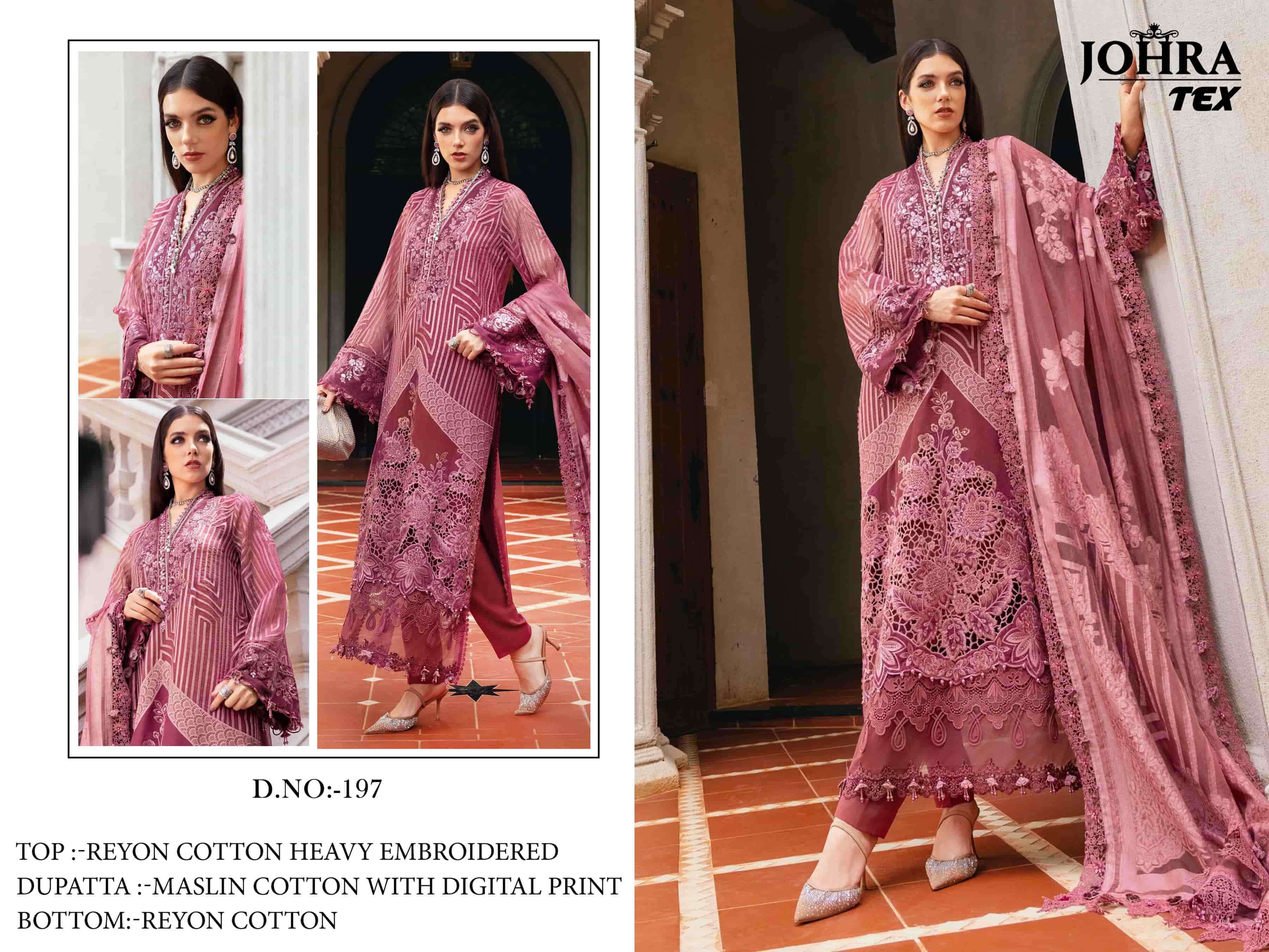 JOHRA TEX JT-197 PURE RAYON COTTON EMBROIDERY PAKISTANI DRESS-00071