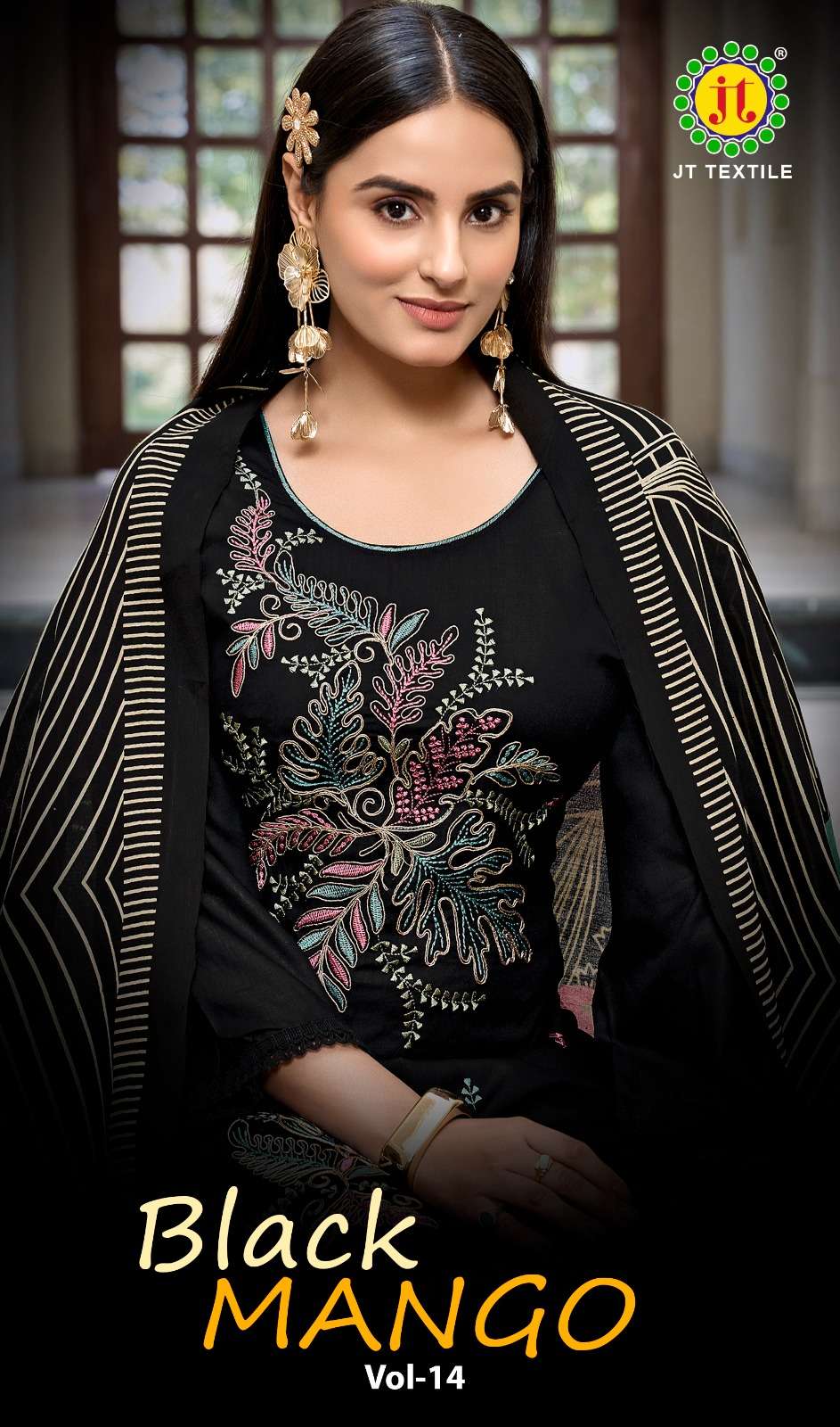 JT TEXTILE BLACK MANGO VOL-14 PURE RAYON EMBROIDERY PAKISTANI DRESSES-00201