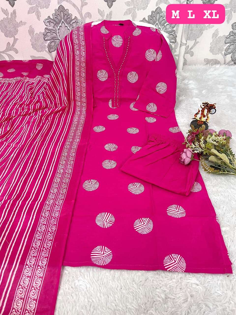 JYOTI VOL-447 BY ASLIWHOLESALE COTTON PRINTED STITCHED DRESSES - 00233