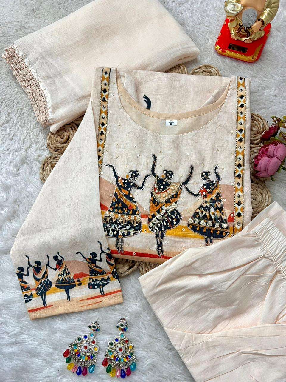 JYOTI VOL-451 BY ASLIWHOLESALE LINEN STITCHED EMBROIDERY DRESSES - 00233