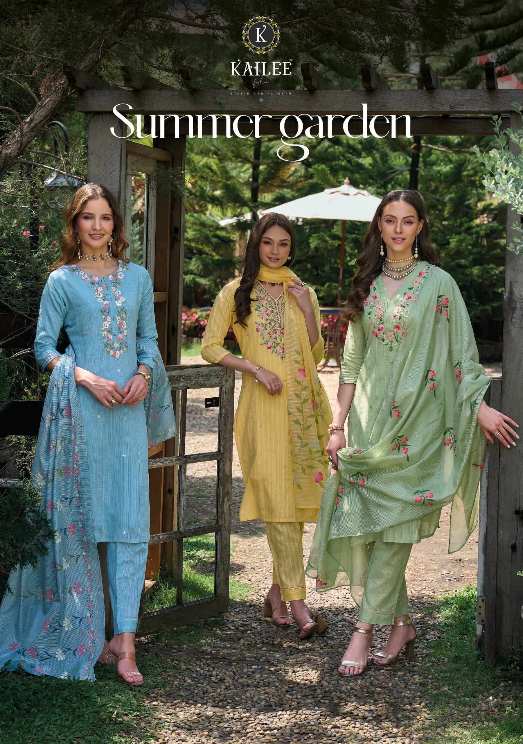 KAILEE FASHION SUMMER GARDEN 46001 TO 46004 SERIES PURE COTTON HAND WORK DRESSES-00014