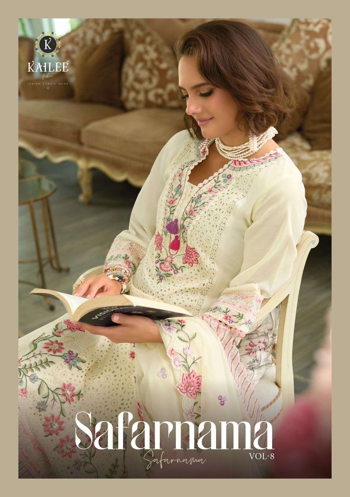 KAILEE SAFARNAMA VOL-08 45901 TO 45904 SERIES PURE COTTON EMBROIDERY DRESSES-00028