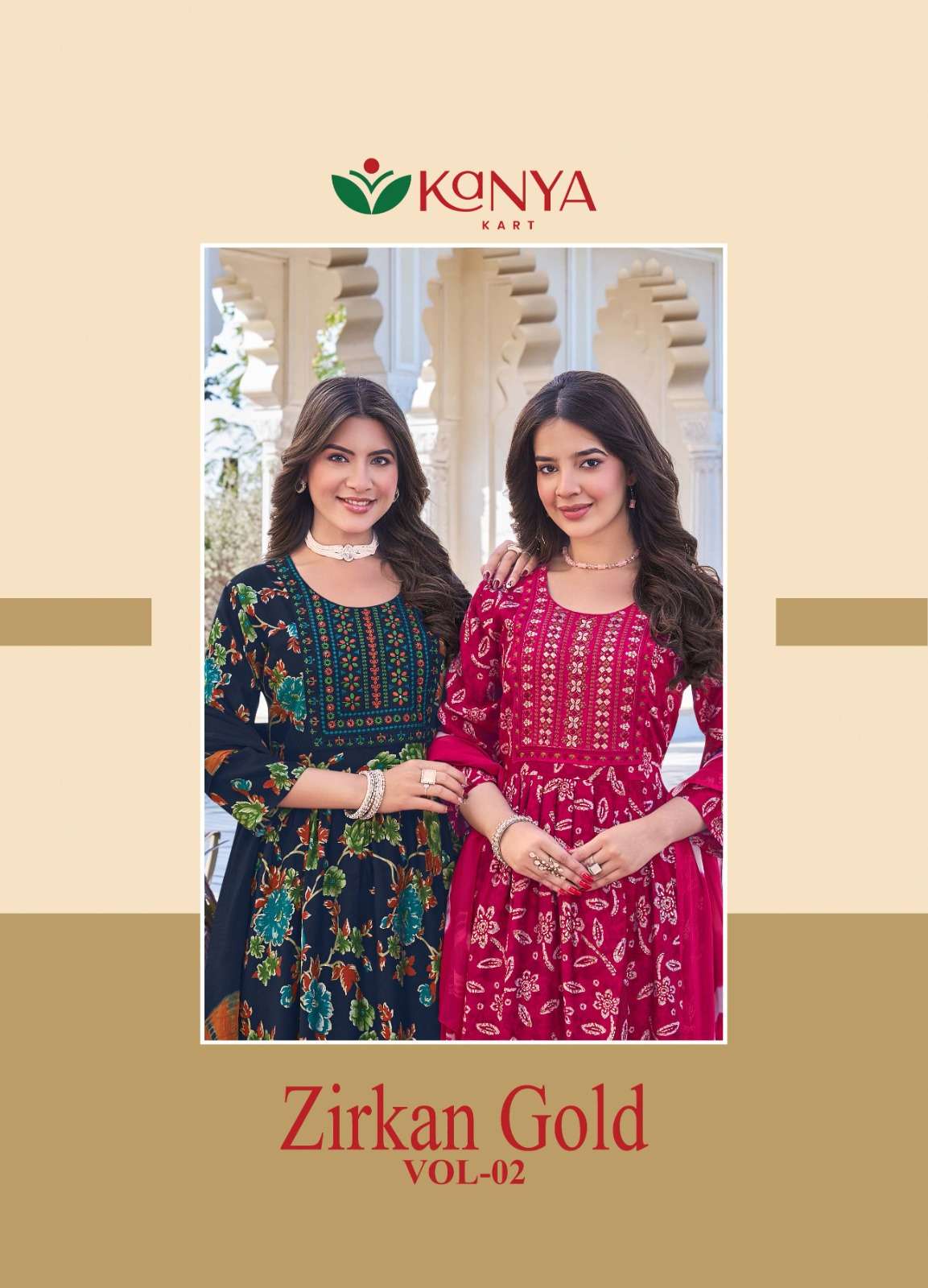 KANYA KART ZIRKAN GOLD VOL-2 2001 TO 2010 SERIES VERTICAN PRINTED DRESSES SET-00320