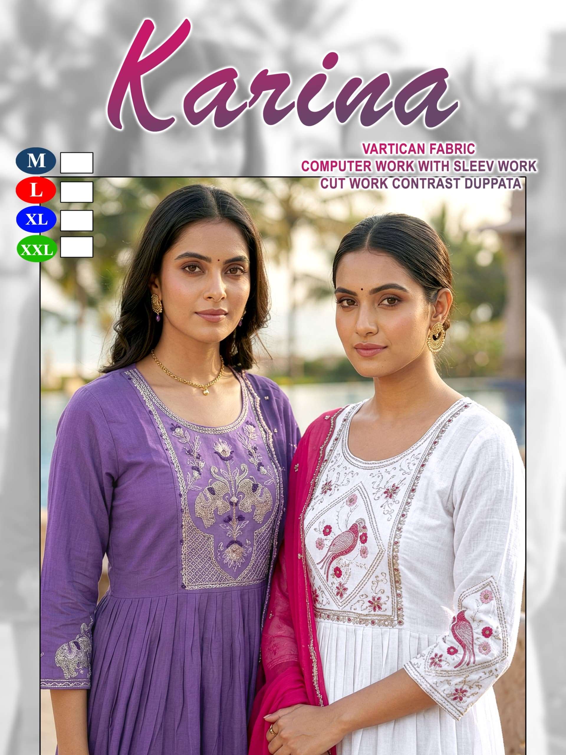 KARINA BY ASLIWHOLESALE VARTICAN EMBROIDERY STITCHED ANARKALI SET-00320