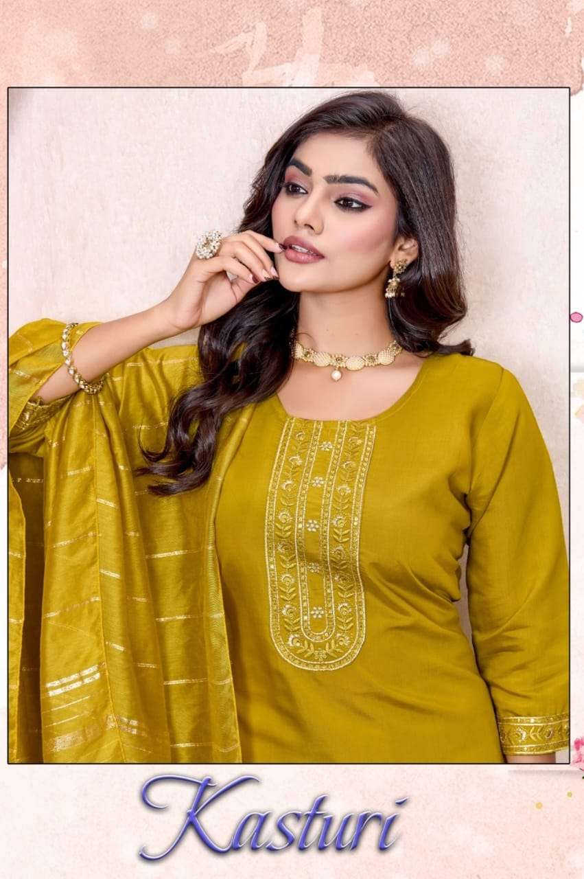 KASTURI BY ASLIWHOLESALE ROMAN EMBROIDERY STITCHED PUNJABI DRESSES-00320