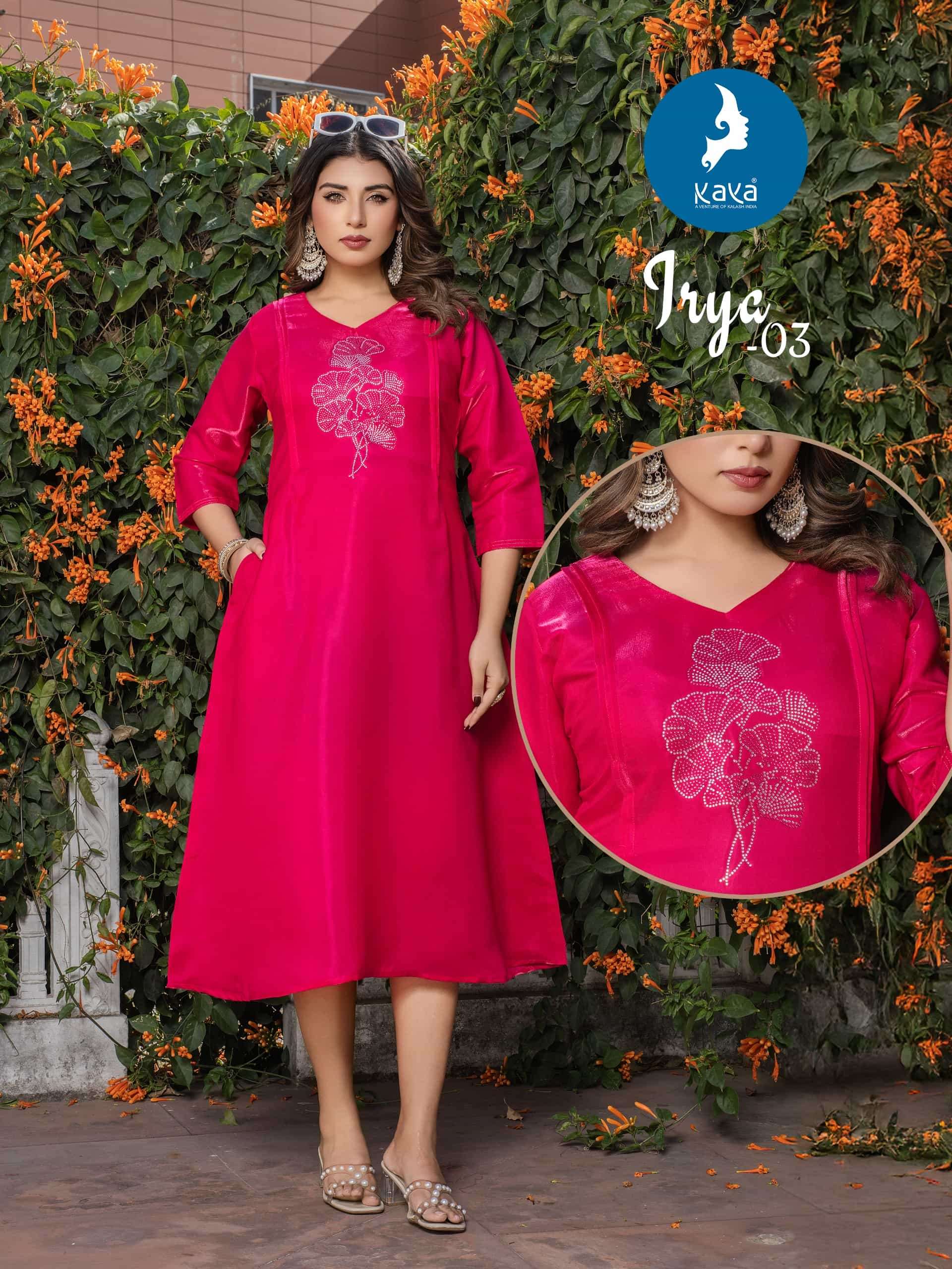 KAYA IRYA 01 TO 06 SERIES PURE ROMAN KURTIS-00014
