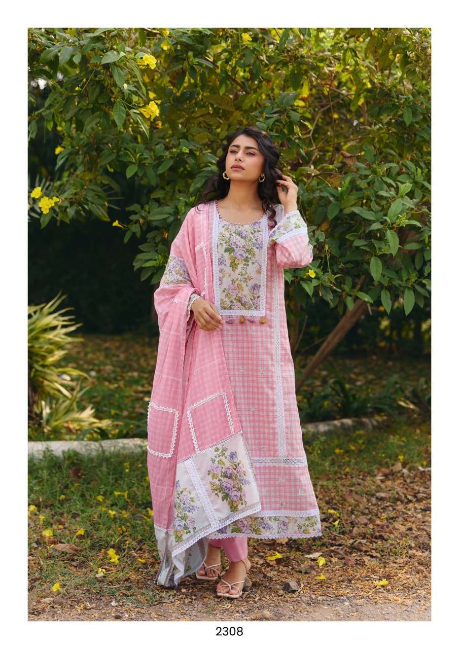KIMOR KAHANIYAN VOL-66 2307 TO 2310 SERIES COTTON LAWN PRINTED PREMIUM PAKISTANI SUITS SET-00069