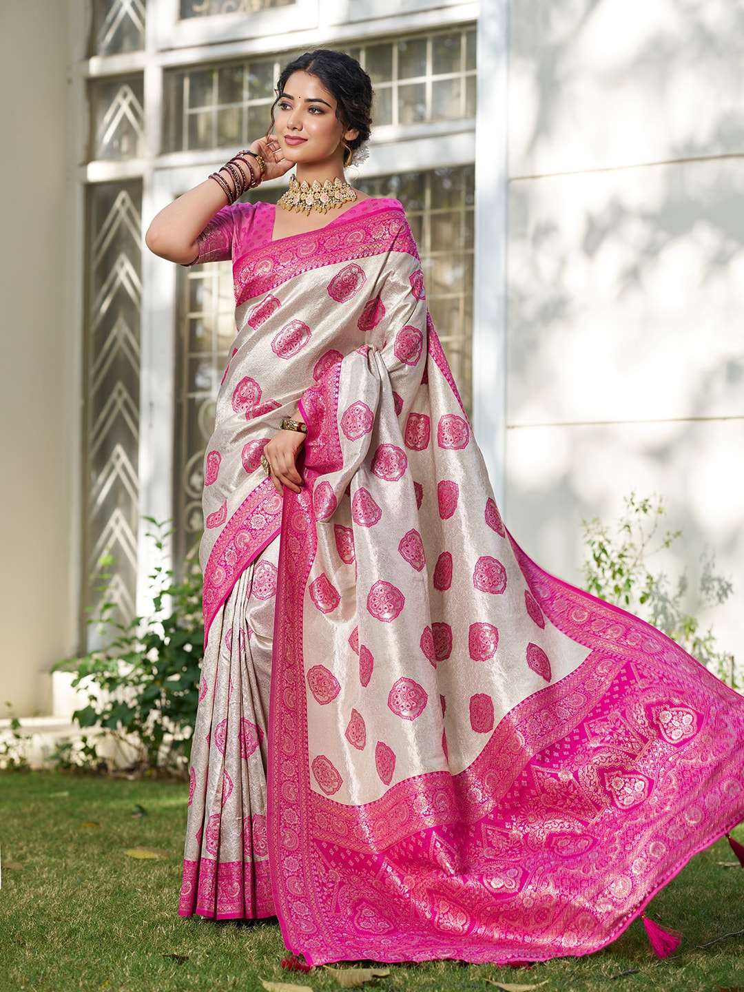 KUNDAN SILK BY ASLIWHOLESALE 1001 TO 1006 SERIES SILK BLEND PREMIUM SAREES-00281