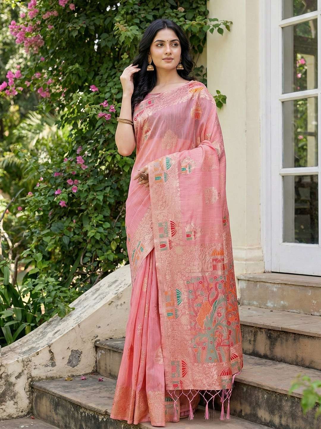LINEN GRACE BY ASLIWHOLESALE LINEN COTTON PRINTED PREMIUM SAREES-00281