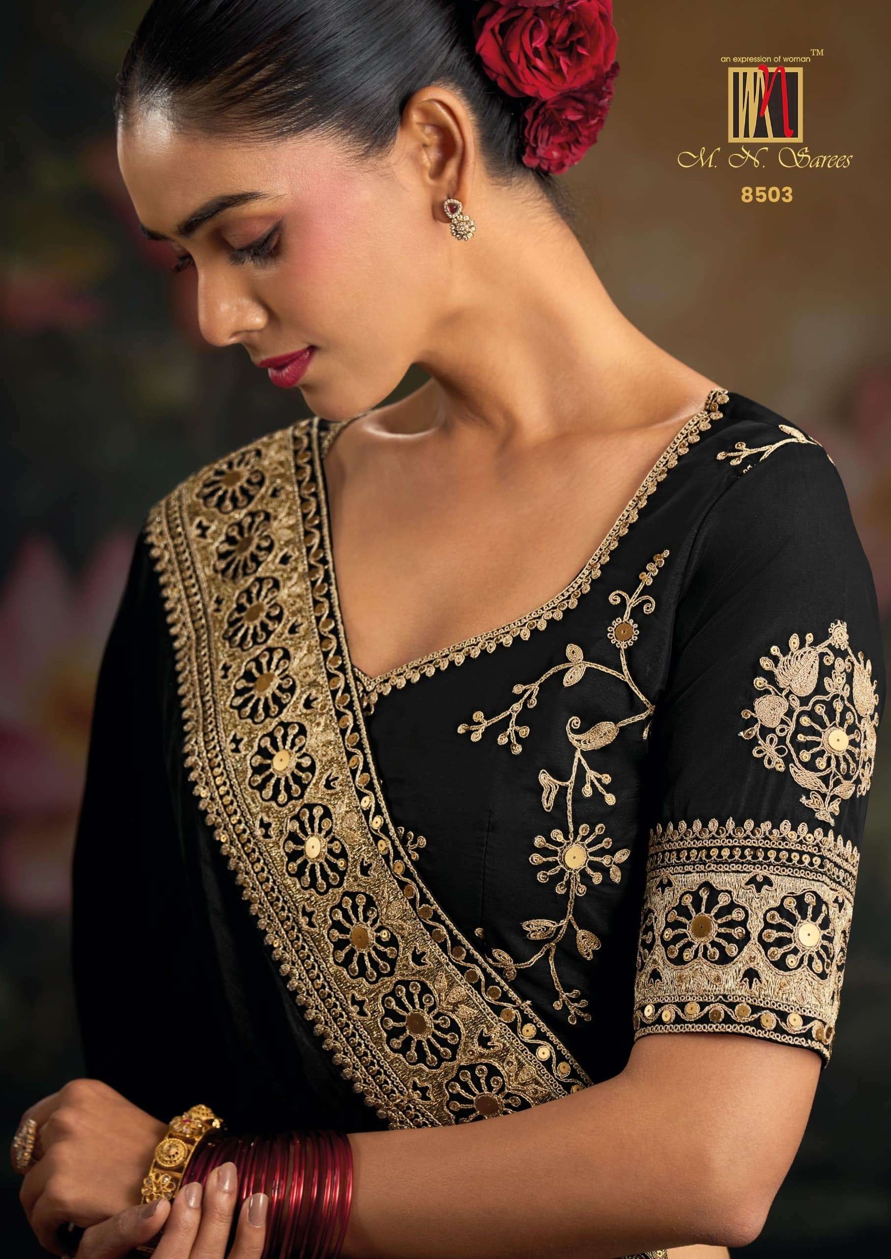 M.N SAREES 8500 COLOURS 8501 TO 8508 SERIES PURE SILK MIRROR WORK SAREES-00137