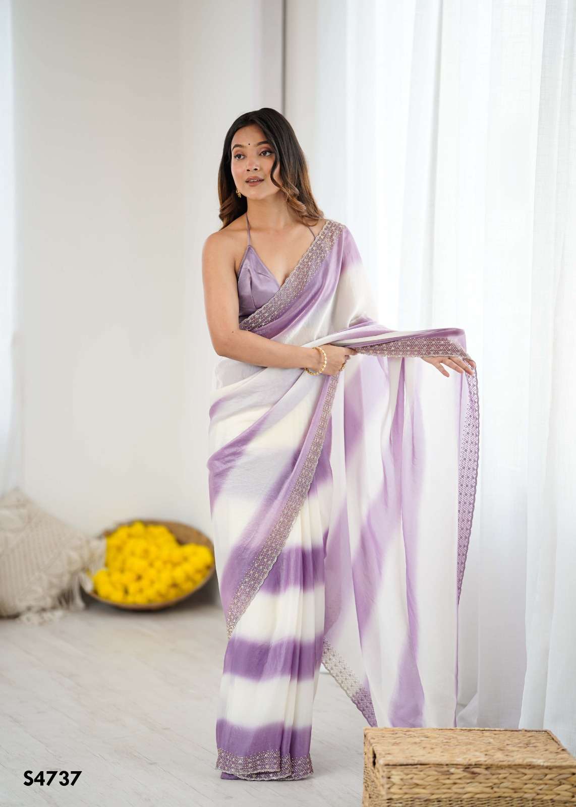 MAHOTSAV AAHANA S-4737 TO S-4742 SERIES FANDY SATIN PRINTED PREMIUM SAREES-00276