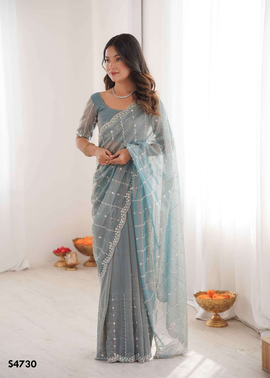 MAHOTSAV AAMAYA S-4724 TO S-4731 SERIES TWILL NET PREMIUM EMBROIDERY SAREES-00276