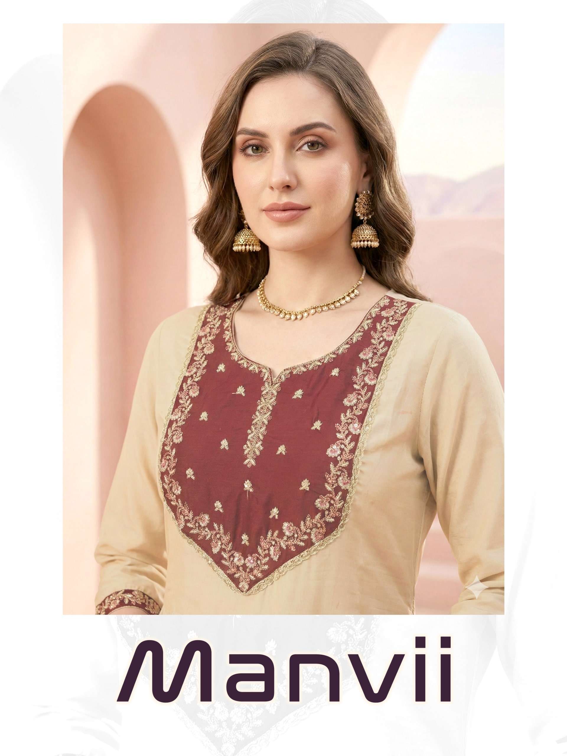 MANVII BY ASLIWHOLESALE ROMAN SILK ANARKALI STITCHED SUIT SET-00320