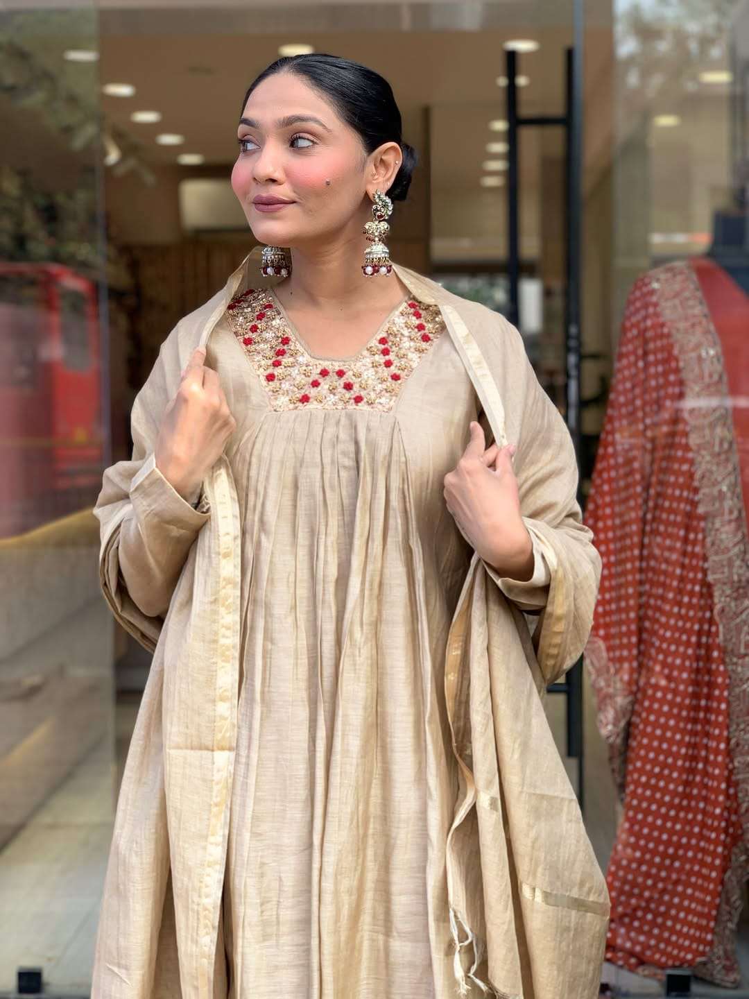 MAYRA BY ASLIWHOLESALE VISCOSE CHANDERI EMBROIDERY DRESSES-00264
