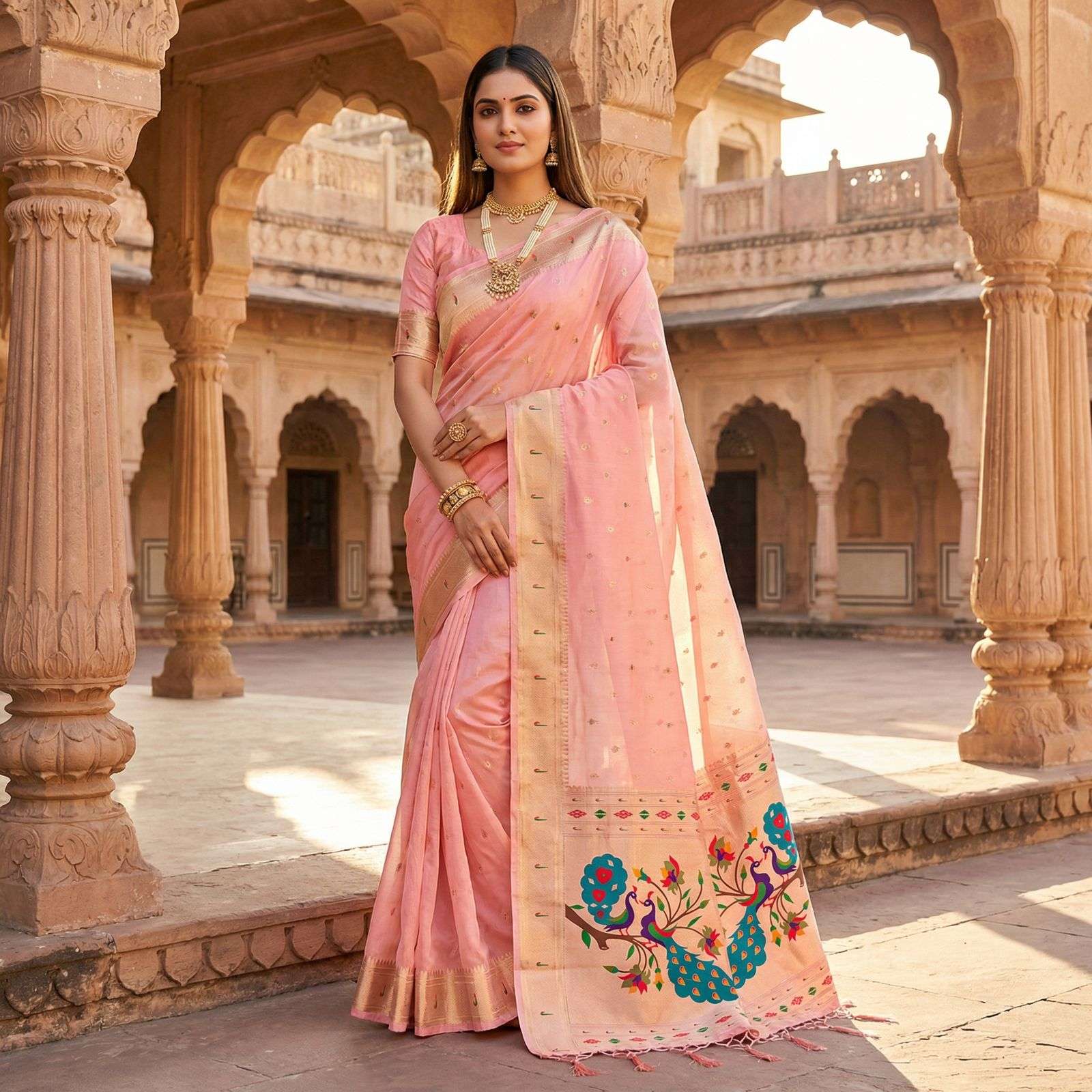 MB-1101 COLOUR BY ASLIWHOLESALE DESIGNER PURE ORGANZA SILK SAREES-00049
