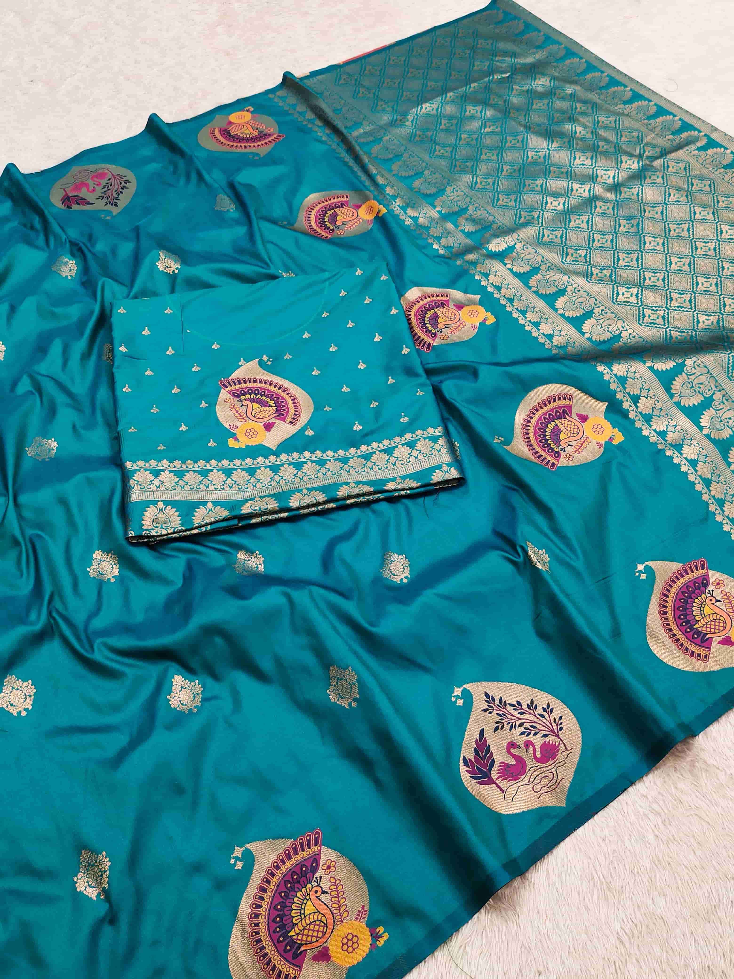 MB-6315 COLOUR BY ASLIWHOLESALE DESIGNER PURE BANARASI SILK SAREES-00049