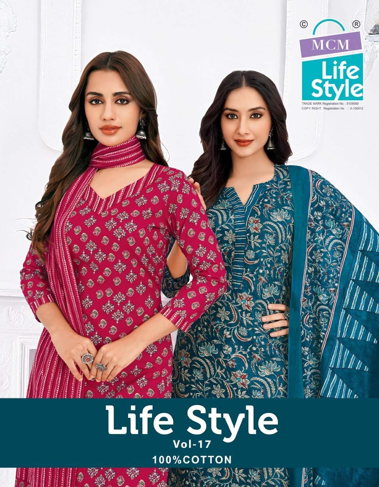 MCM LIFESTYLE VOL-17 1701 TO 1712 SERIES COTTON UNSTITCHED PRINTED SUITS-00015