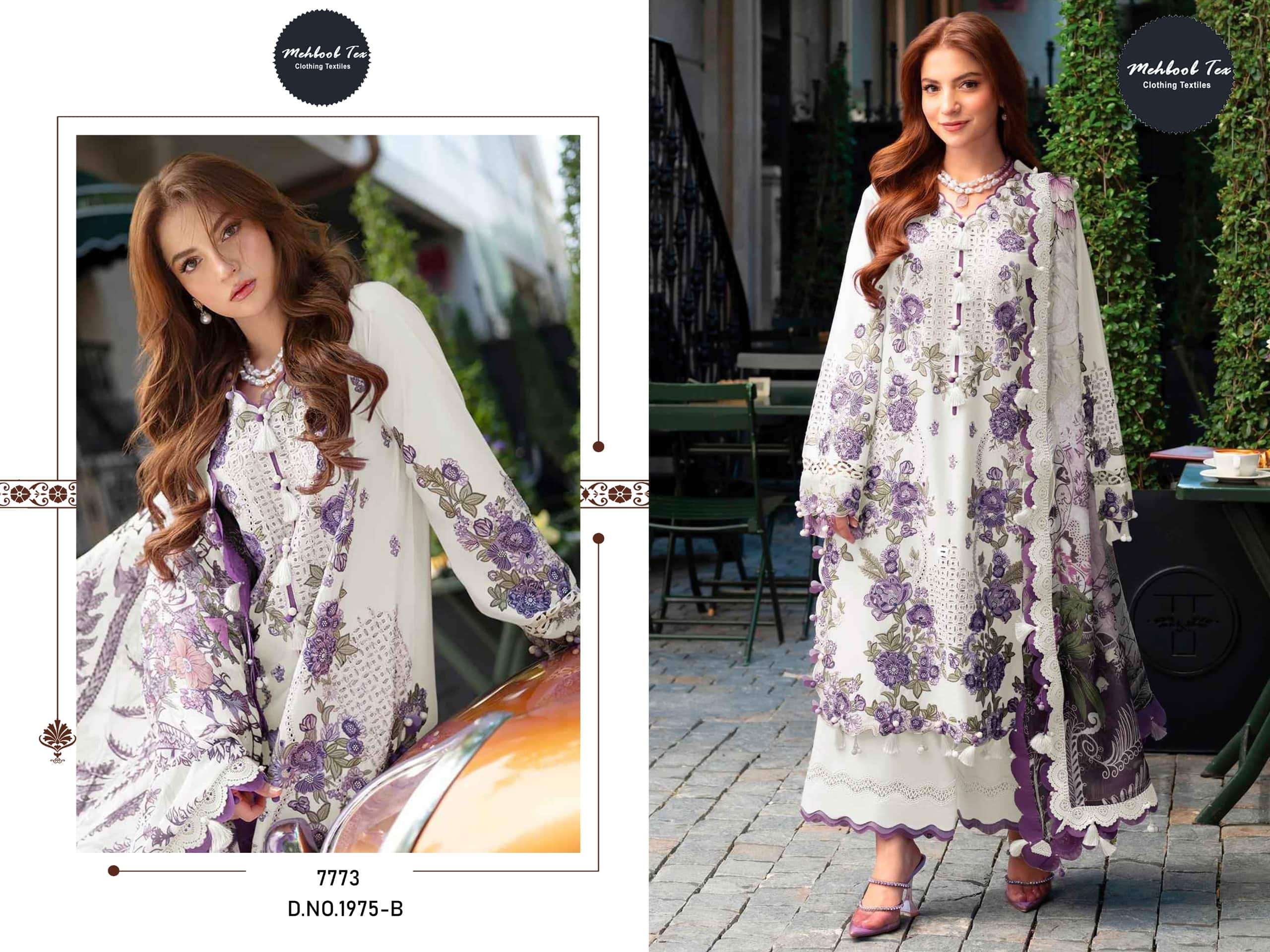 MEHBOOB TEX 1975 A TO D SERIES PURE COTTON PRINTED PAKISTANI DRESSES-00071