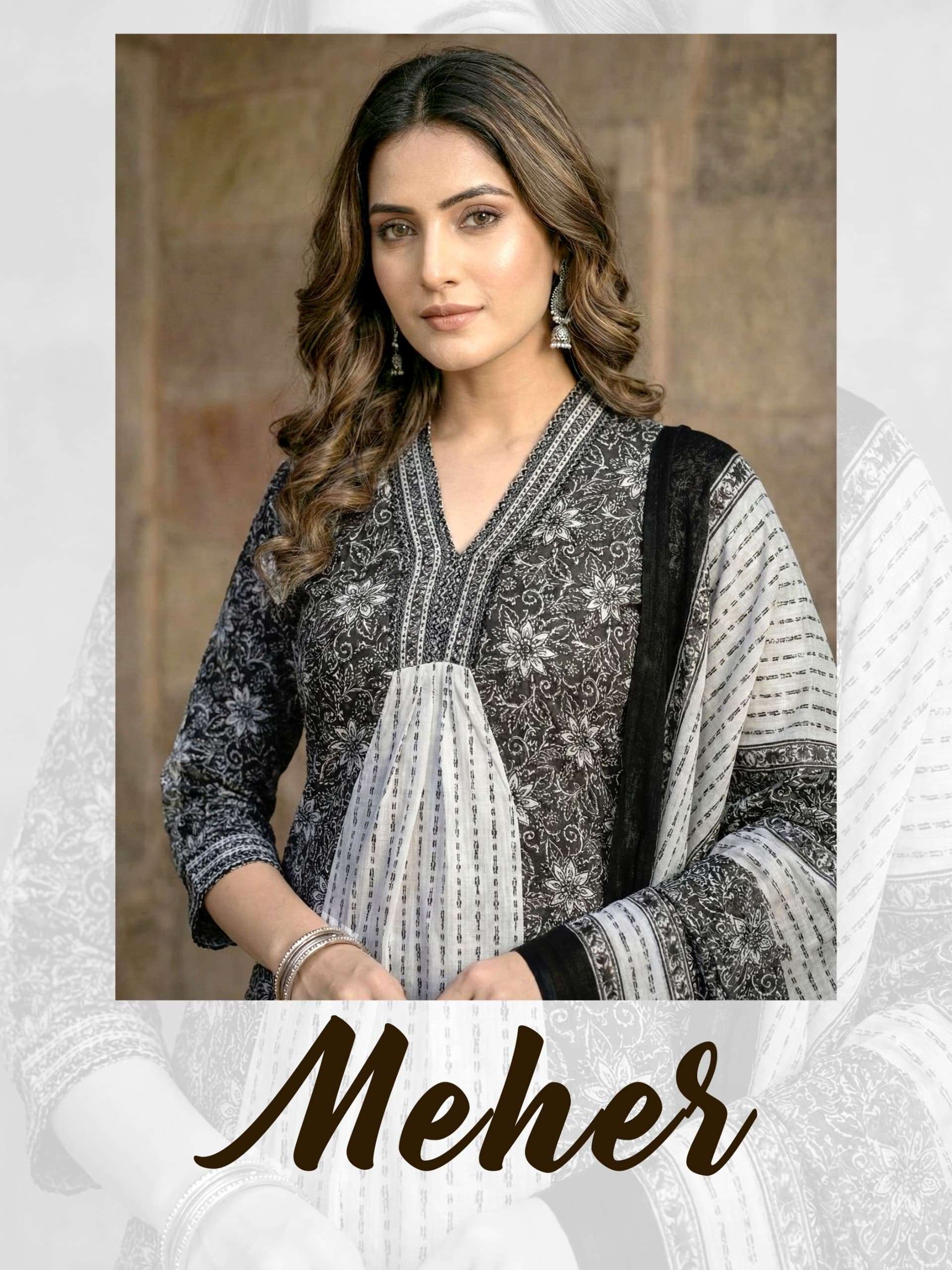 MEHER BY ASLIWHOLESALE JAIPURI COTTON PRINTED STITCHED SUITS SET-00320