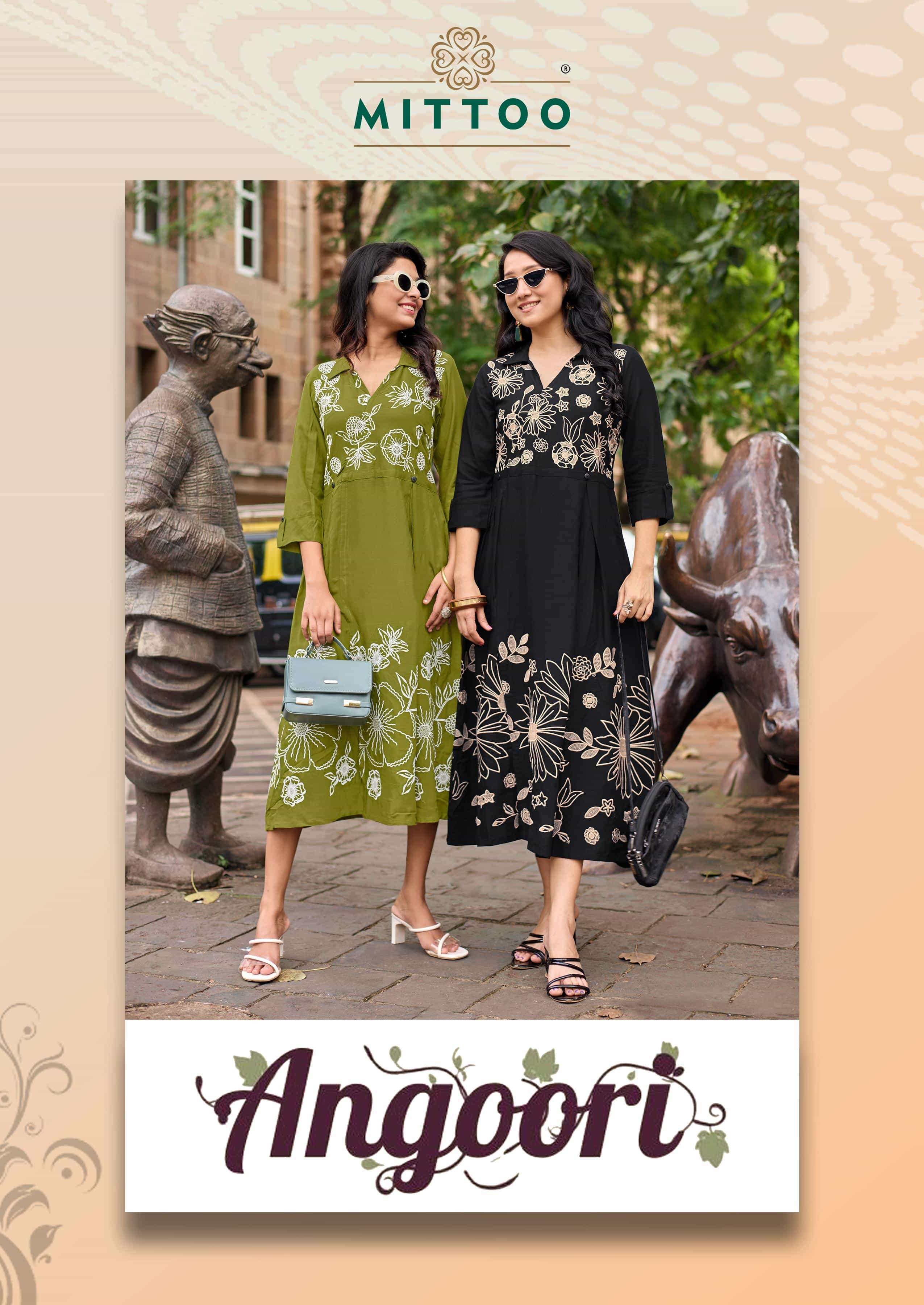MITTOO ANGOORI 3001 TO 3006 SERIES PURE RAYON  KURTIS-00014