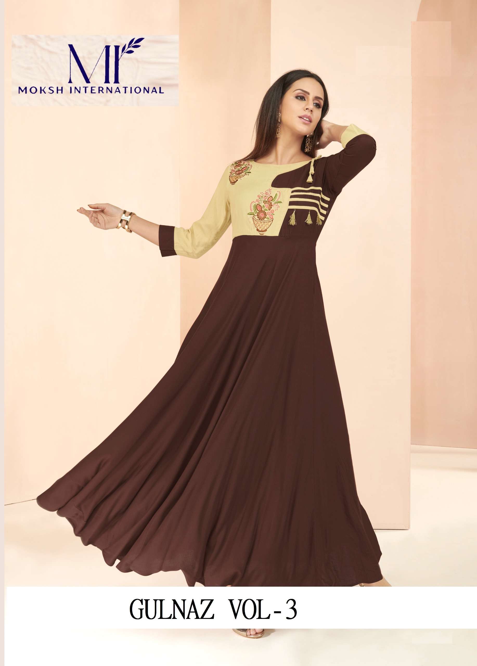 MOKSH INTERNATIONAL GULNAZ VOL-3 RAYON PRINTED KURTIS-00154