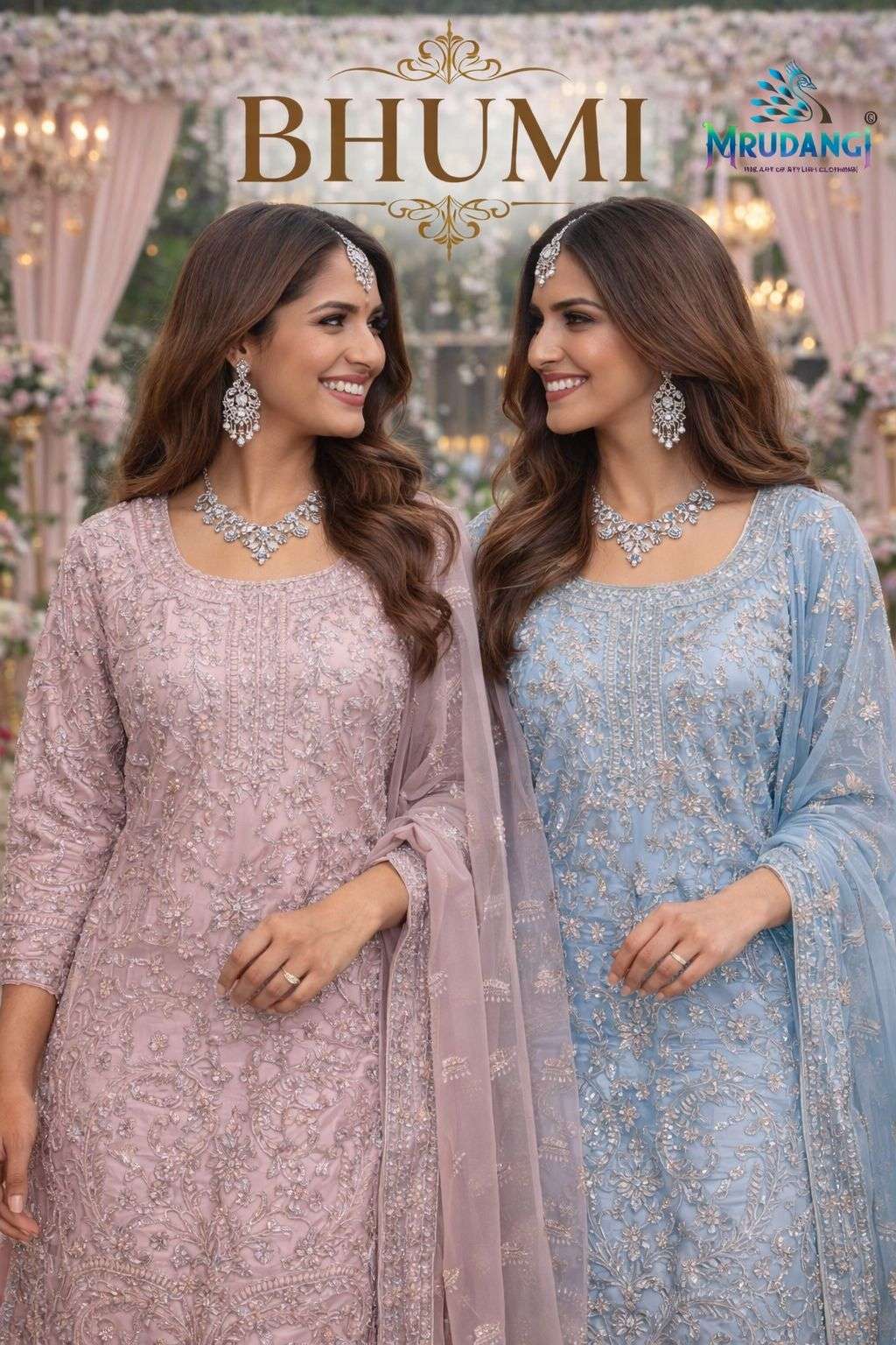 MRUDANGI BHUMI REAL PREMIUM NET WITH INNER CREPE EMBROIDERY DRESSES-00095