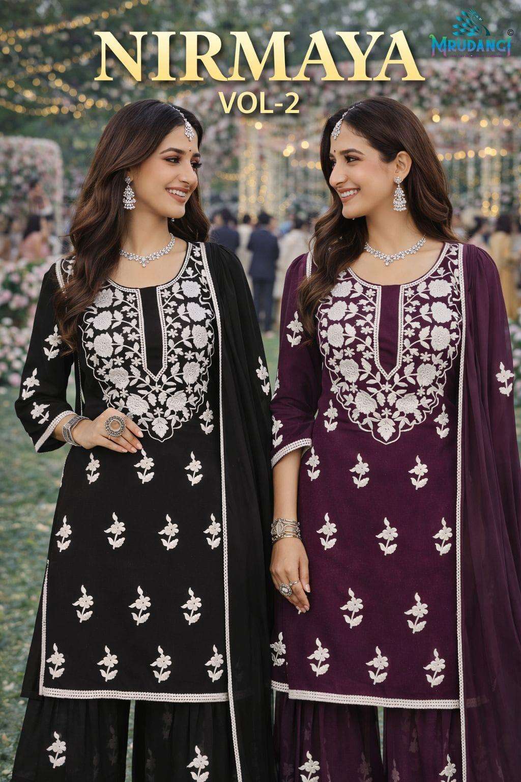 MRUDANGI NIRMAYA VOL-02 893 TO 894 SERIES PURE GEORGETTE EMBROIDERY DRESSES-00095