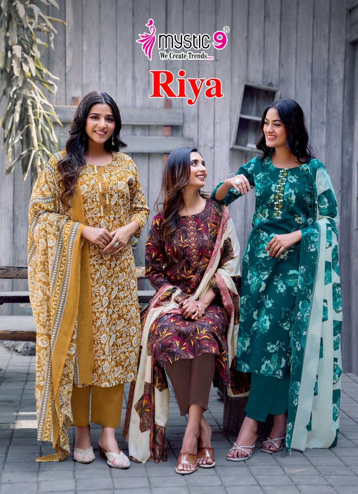 MYSTIC9 RIYA VOL-01 1001 TO 1008 SERIES PURE COTTON PRINTED DRESSES-00140