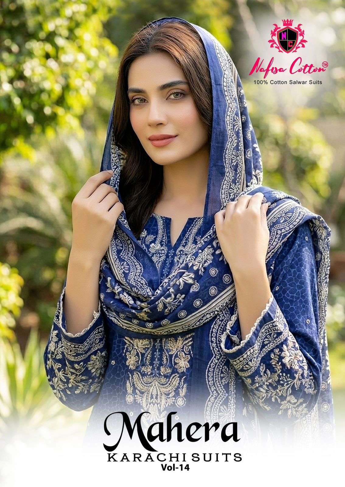 NAFISA COTTON MAHERA VOL-14 14001 TO 14006 SERIES PURE COTTON PRINTED PAKISTANI DRESSES-00062