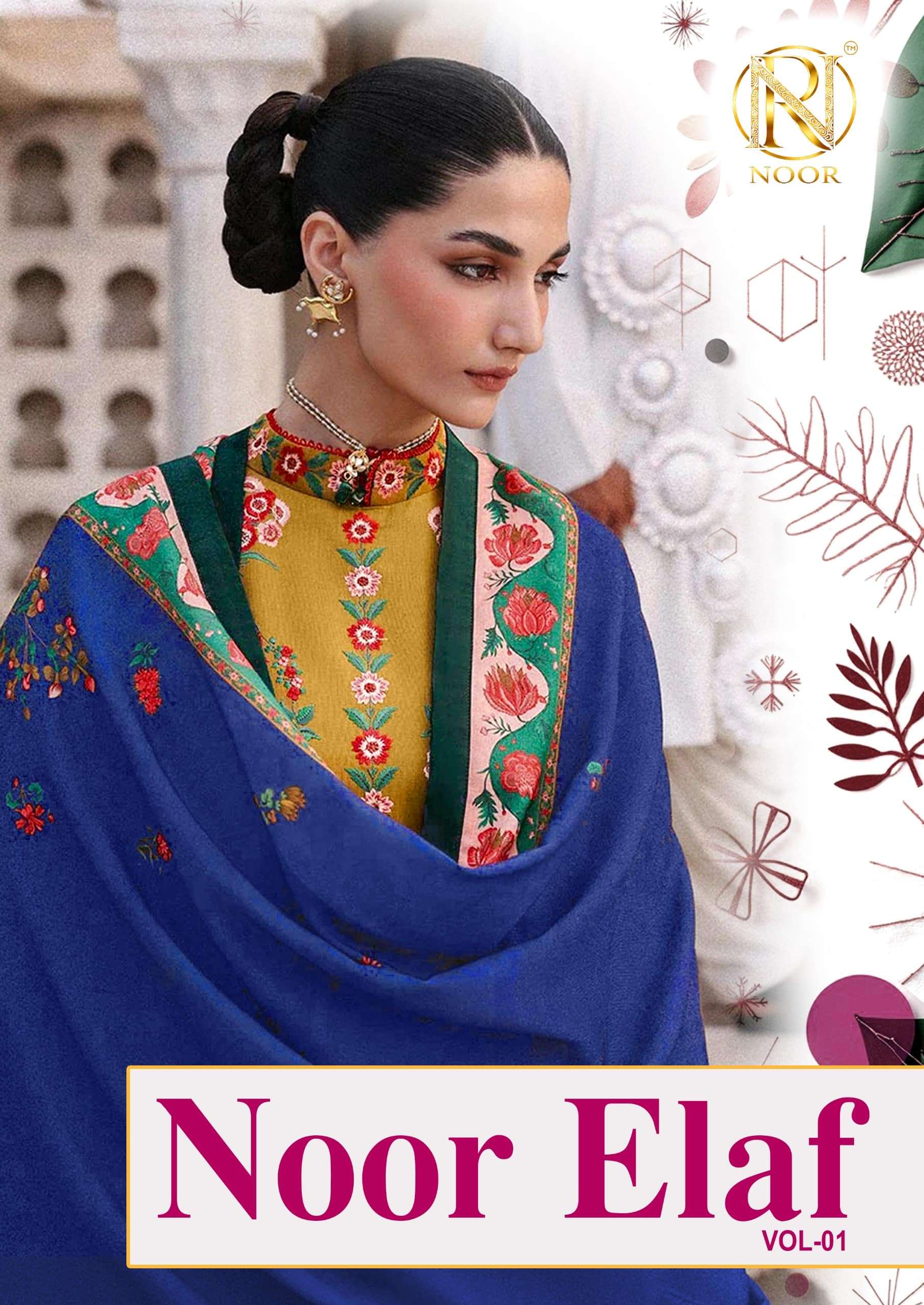 NOOR ELAF VOL-01 1001 TO 1006 SERIES PURE COTTON PRINTED PAKISTANI DRESSES-00201